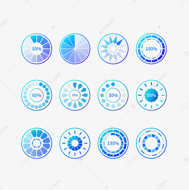 矢量创意绿色清新圆形缓冲图标
