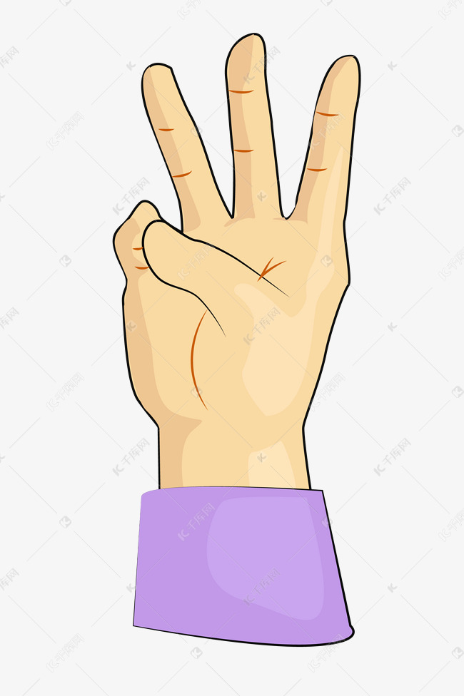 数字手势姿势插画