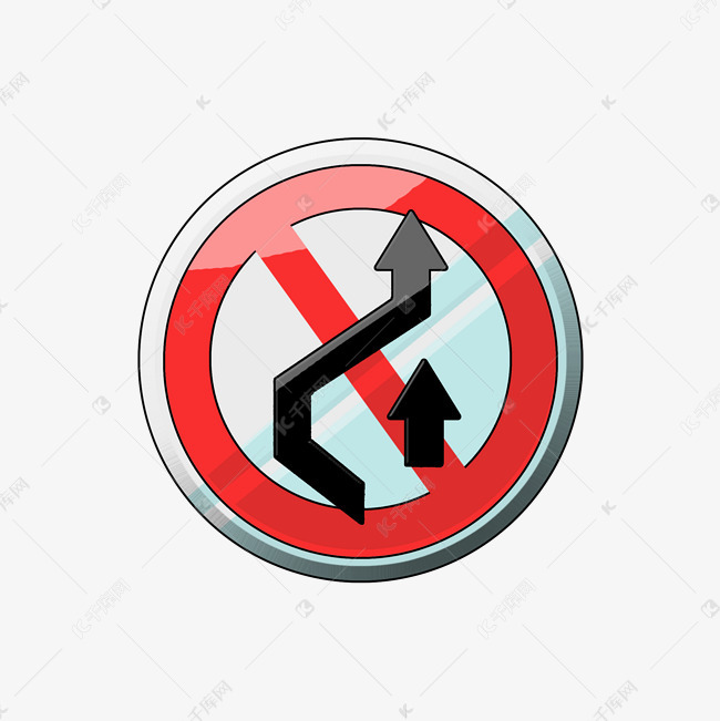 禁止超车警示图标