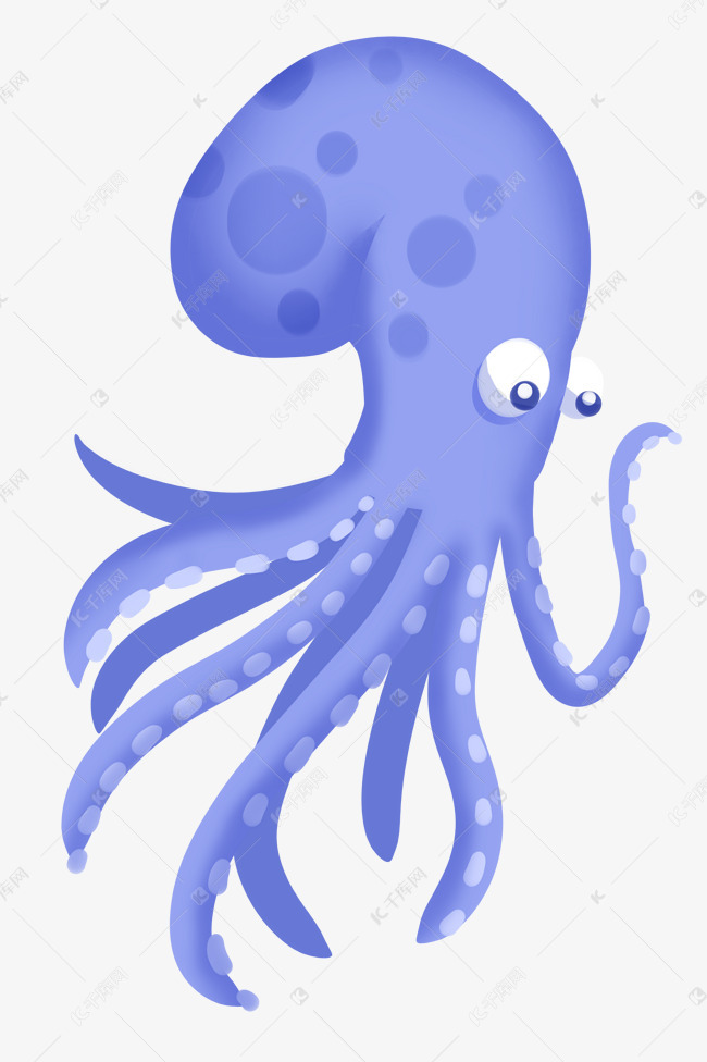 蓝色八爪鱼插画