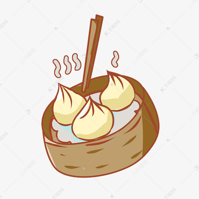 美味食物小笼包插画