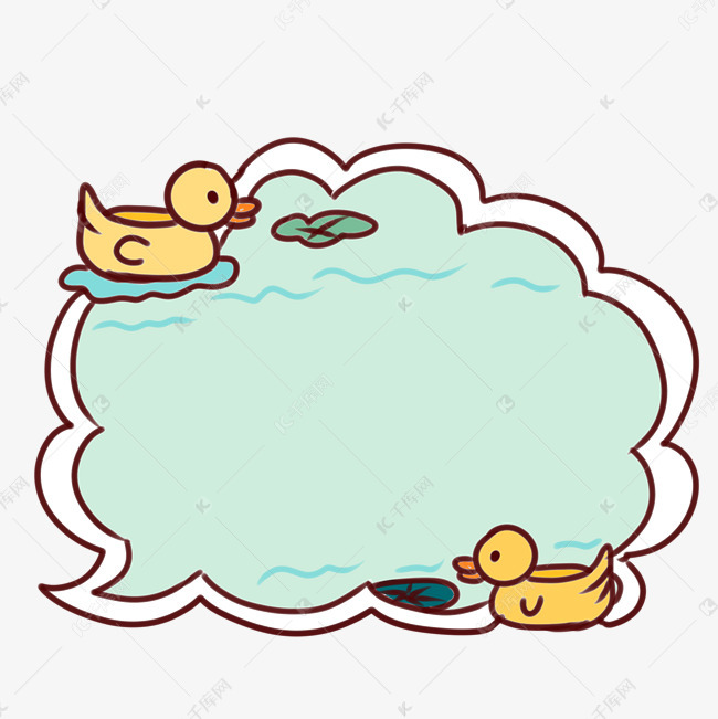 精美绿色卡通气泡框
