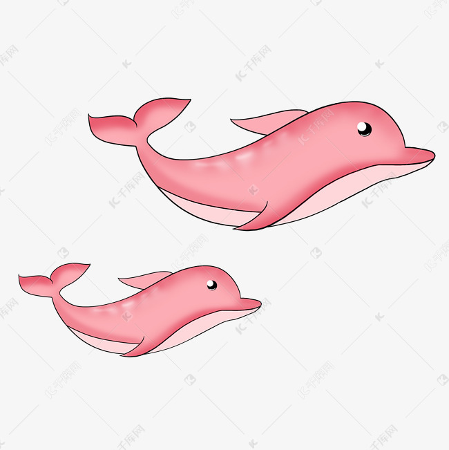 粉色海豚卡通动物