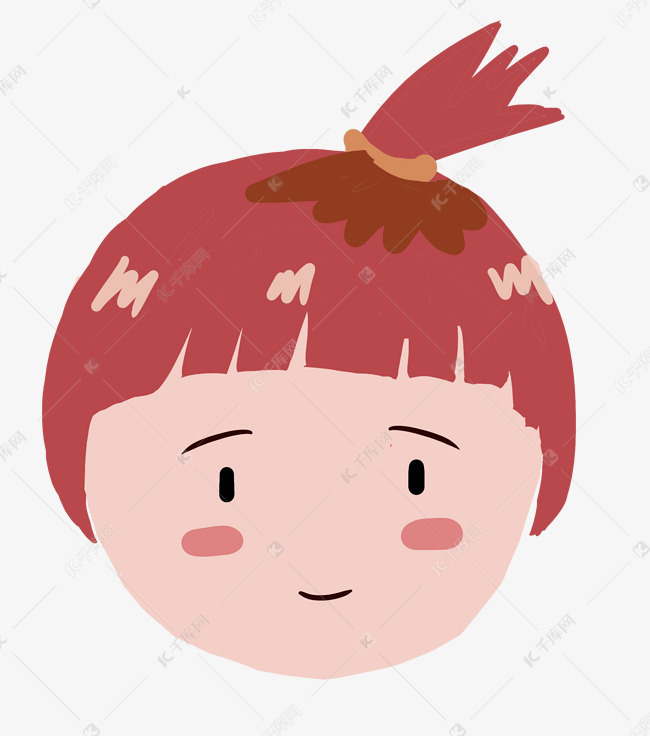 扎小辫的笑脸女孩插画