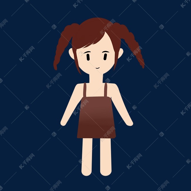 两个辫子小女孩
