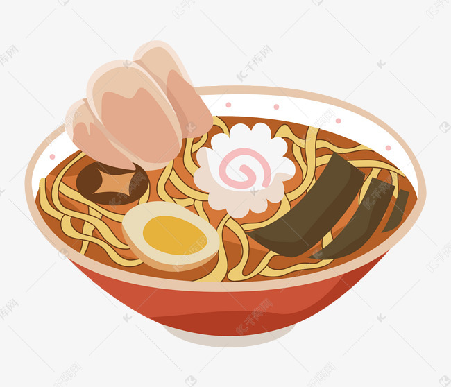 煮面条的卡通美食