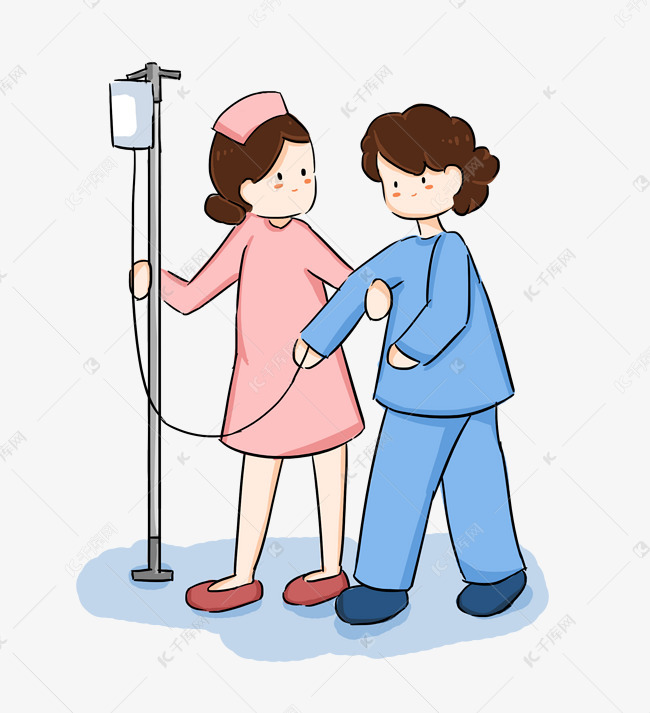 医疗健康医患关系护士扶患者吊瓶