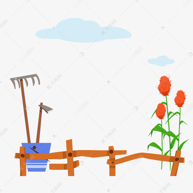 劳动节耙子装饰边框