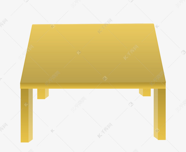 黄色正方形桌子