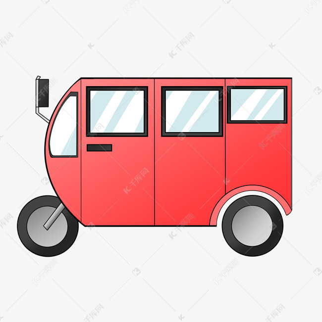 红色拉客三轮车