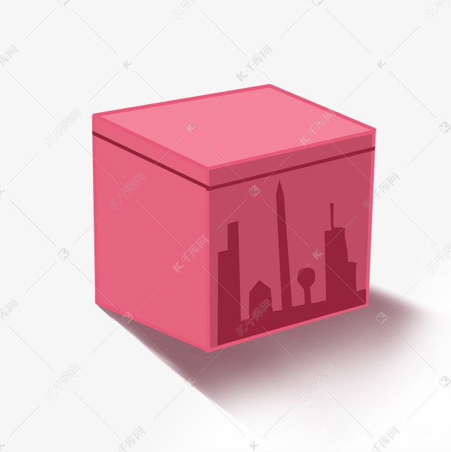 粉色盒子简单礼物礼品盒