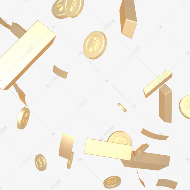 c4d一堆凌乱金币金砖金子