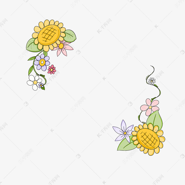 花朵边框太阳花简单可爱植物