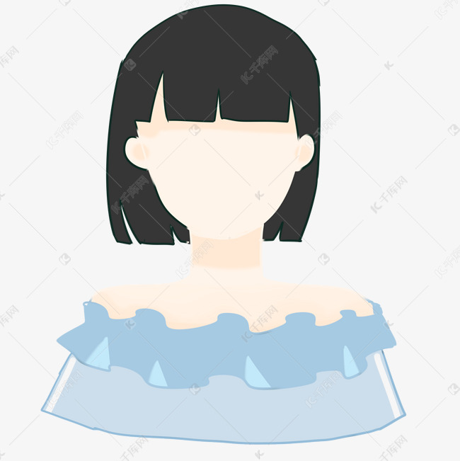 人物女生模版卡通