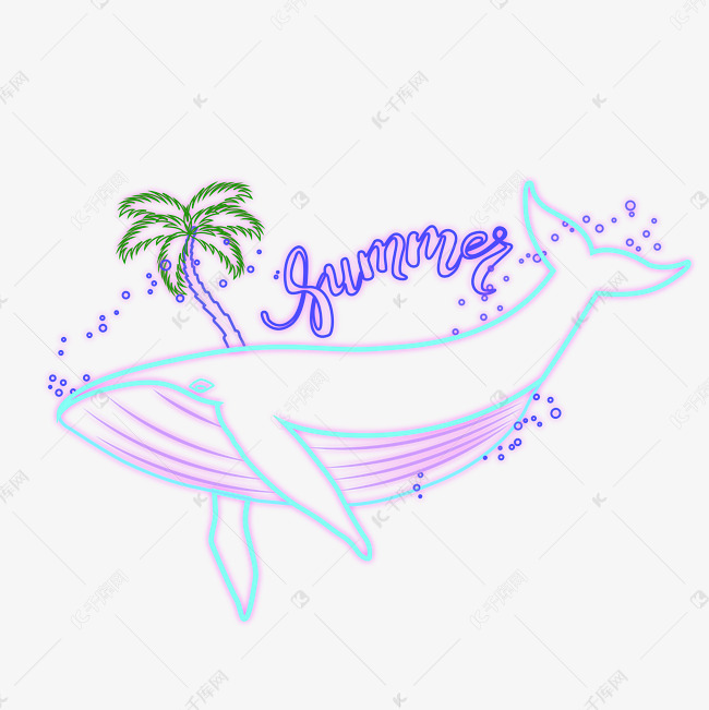 蓝色线条海豚