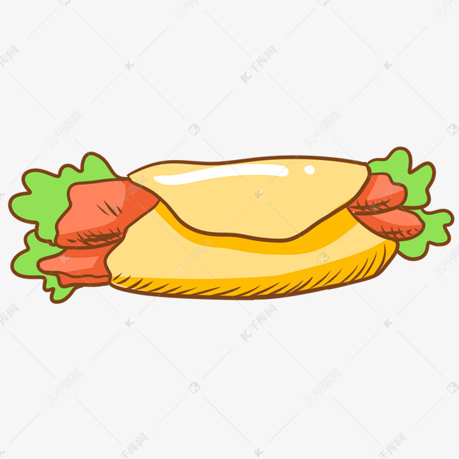 鸡蛋饼夹香肠小吃
