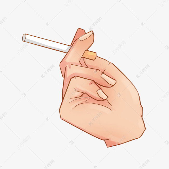 吸烟手势卡通姿势