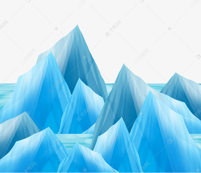 蓝色冰山山峰素材图片免费下载-千库网