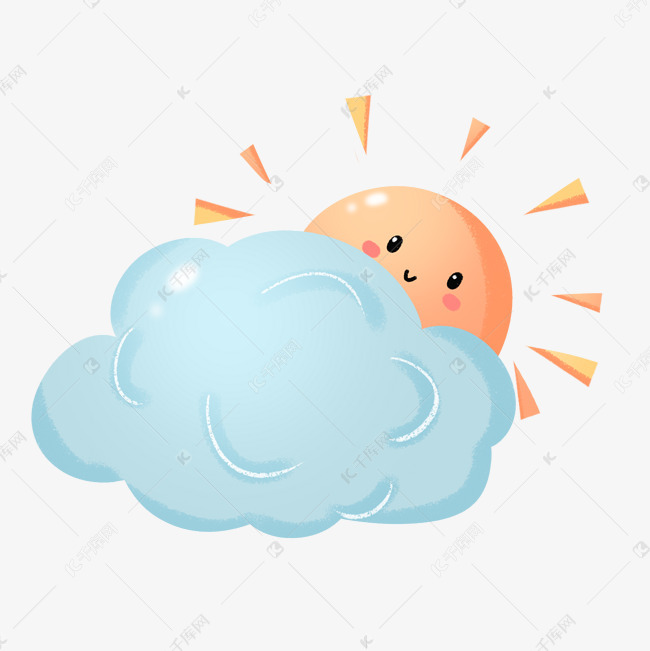 可爱卡通夏季多云天气素材图片免费下载-千库网