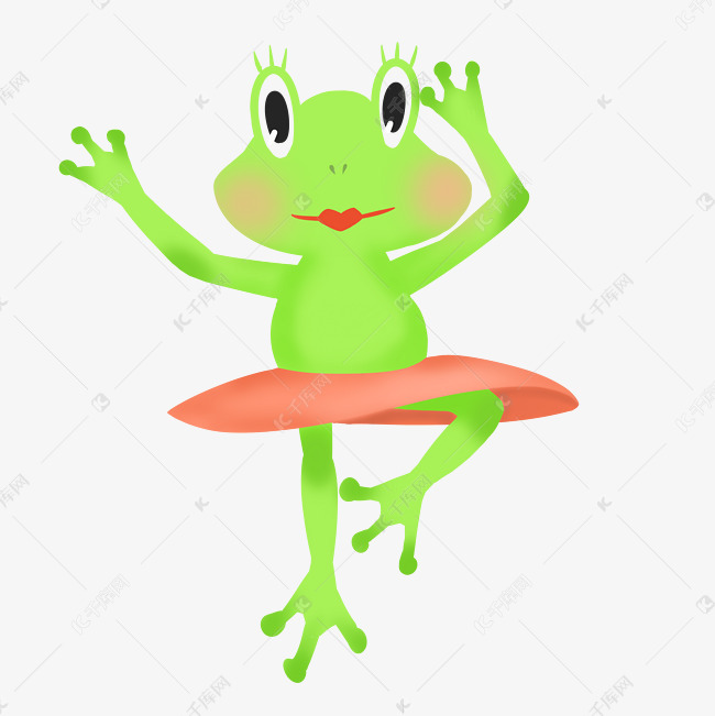 绿色青蛙跳芭蕾舞