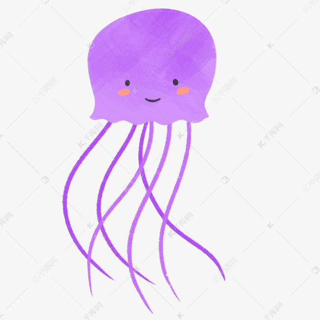 海洋水母粉色卡通