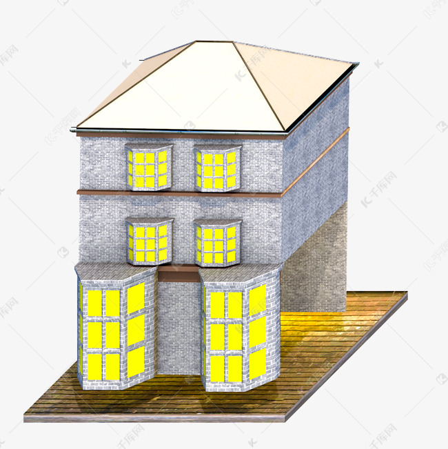 立体洗写实楼房建筑