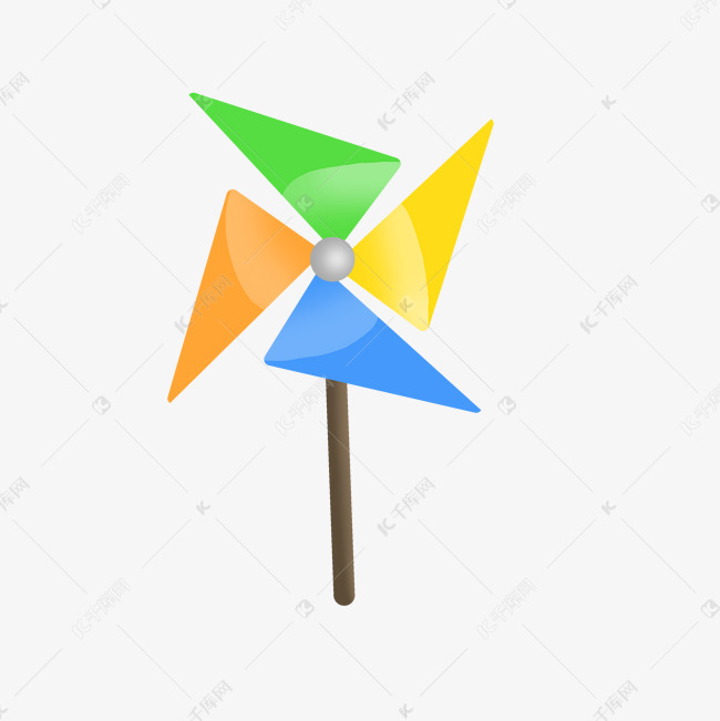 彩色风车几何图形png
