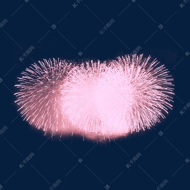 粉色创意烟花元素