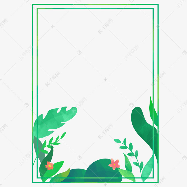 夏季植物长方形边框素材图片免费下载-千库网