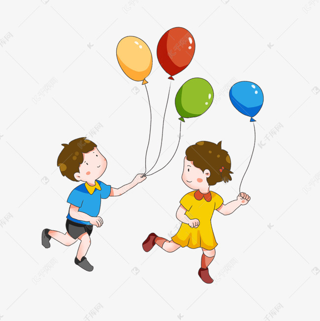 六一儿童节玩气球的孩子