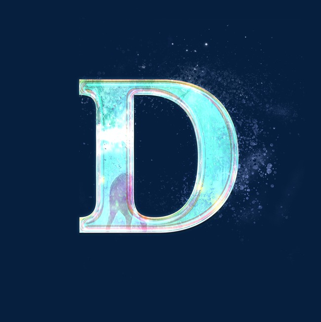 英文字母d创意星空梦幻大气艺术