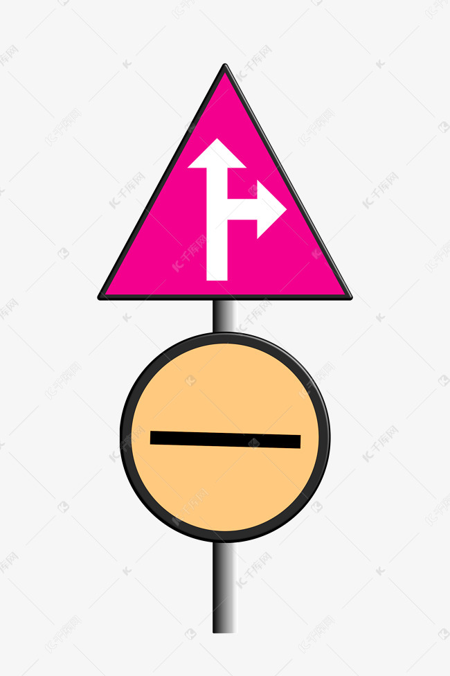 分岔路口指示牌