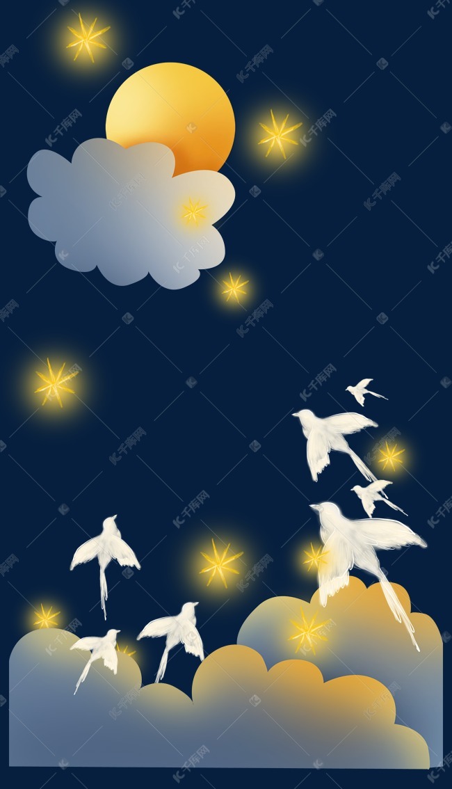 七夕情人节月亮