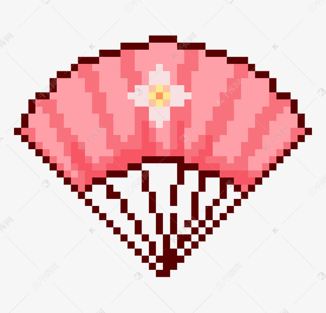 樱花扇子像素画