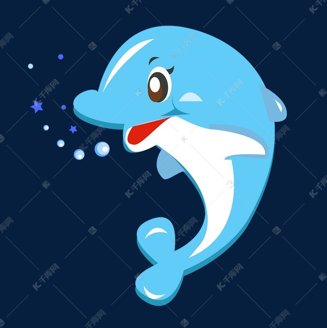 可爱蓝色海豚
