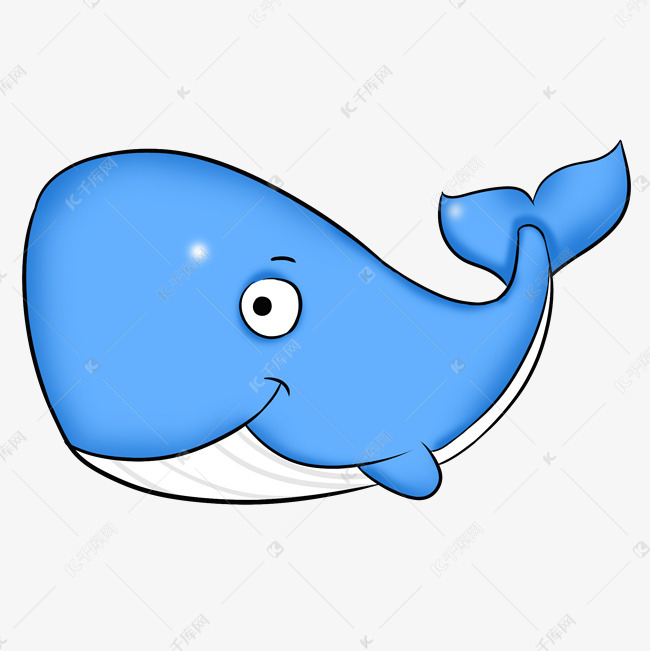 蓝色卡通鲸鱼