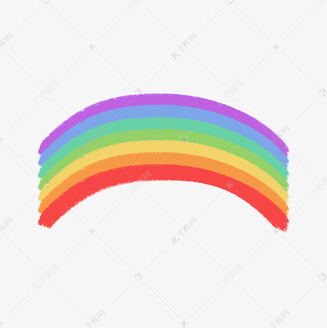 卡通蜡笔儿童画彩虹
