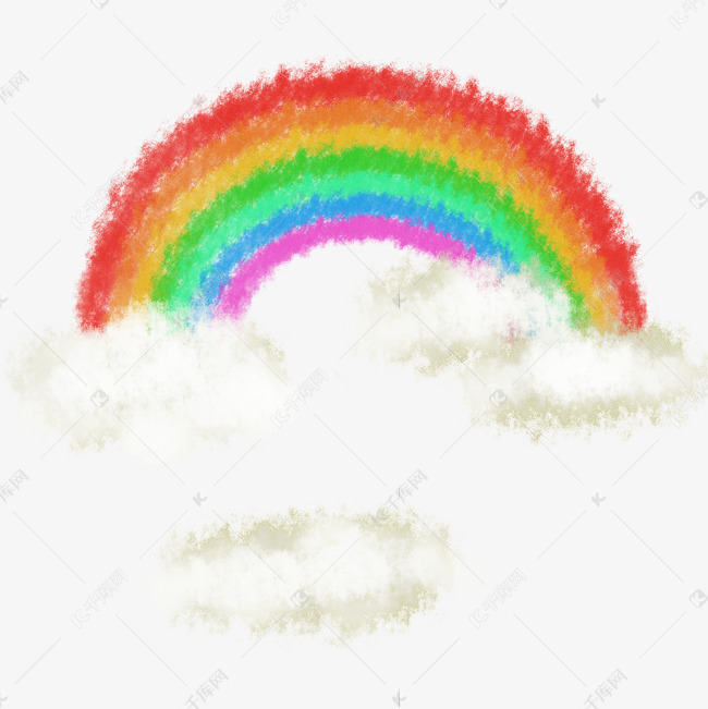 蜡笔肌理厚涂彩虹