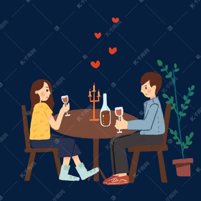 七夕情侣约会吃饭