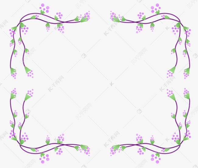 花卉藤蔓方形边框