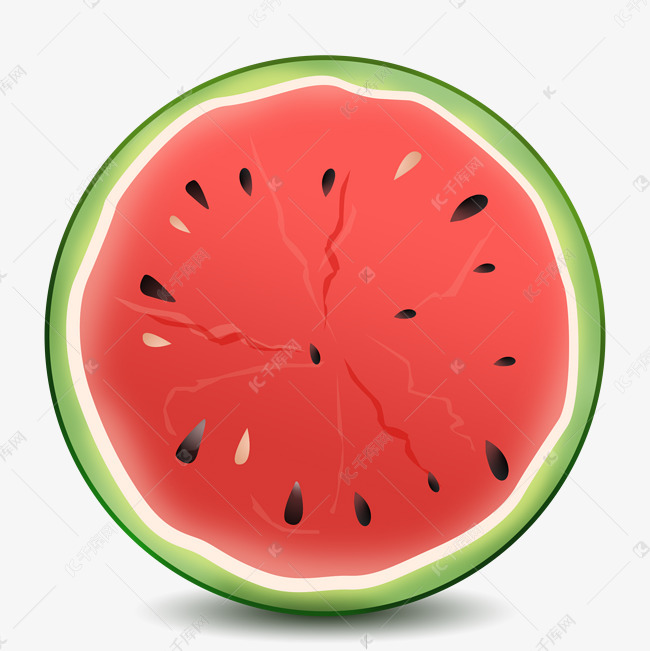 夏季清新冰凉半个西瓜水果装饰免