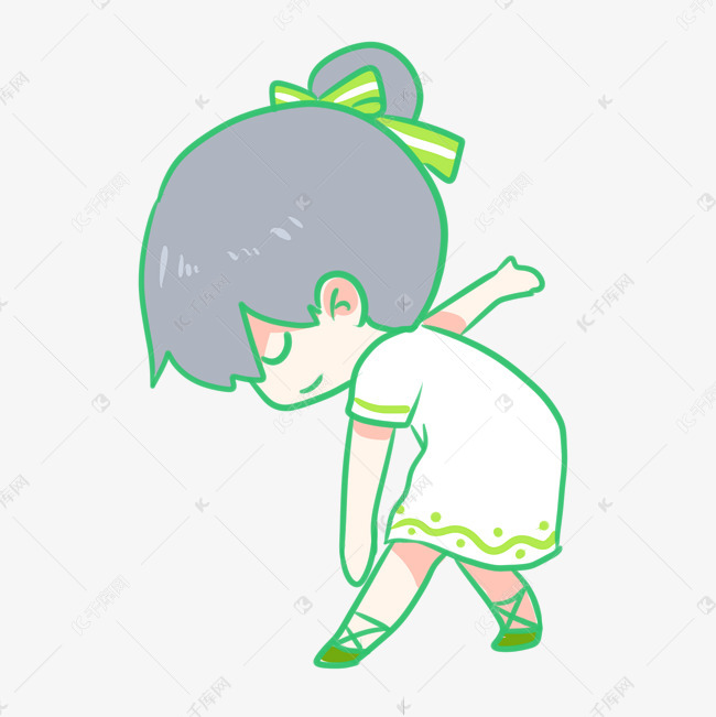 女孩跳舞的绿裙正在鱼的喜欢女生图片