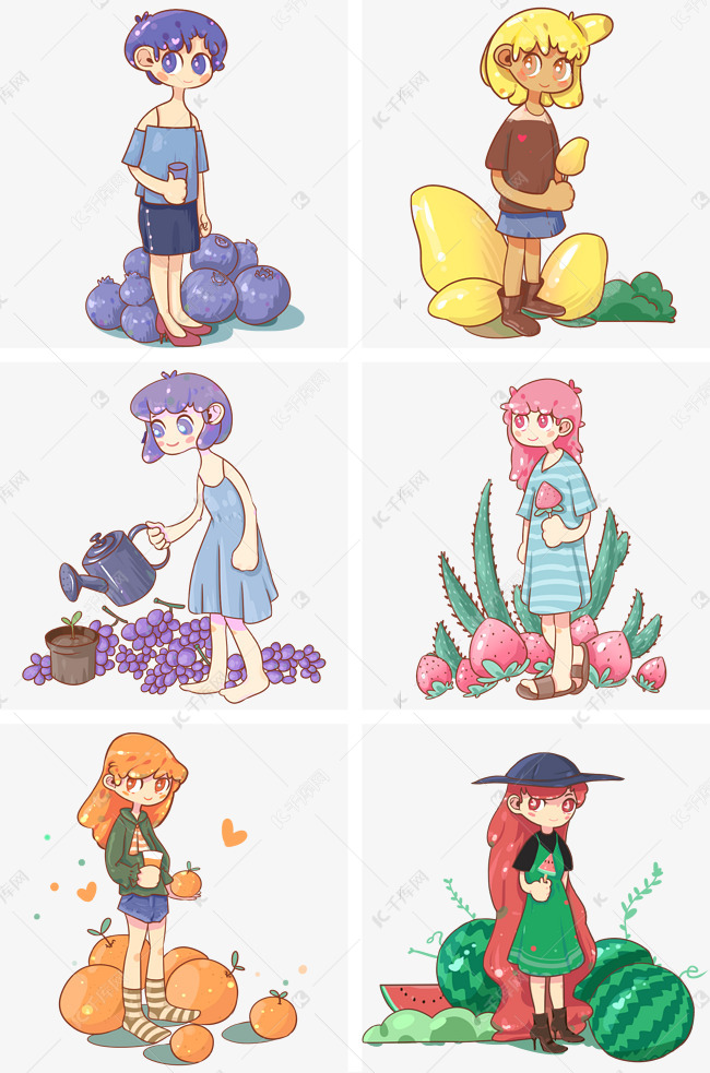 夏季水果拟人女孩