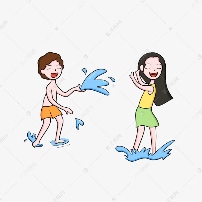 夏季小孩玩水卡通免扣