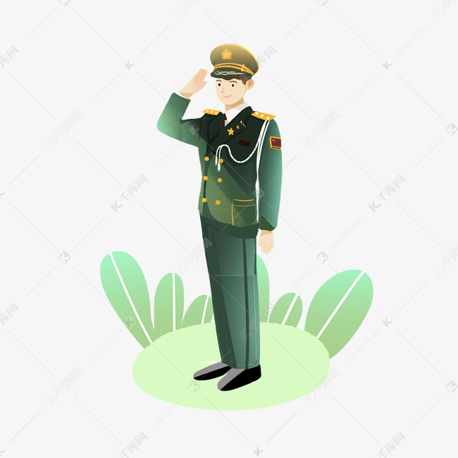 七一军人敬礼素材