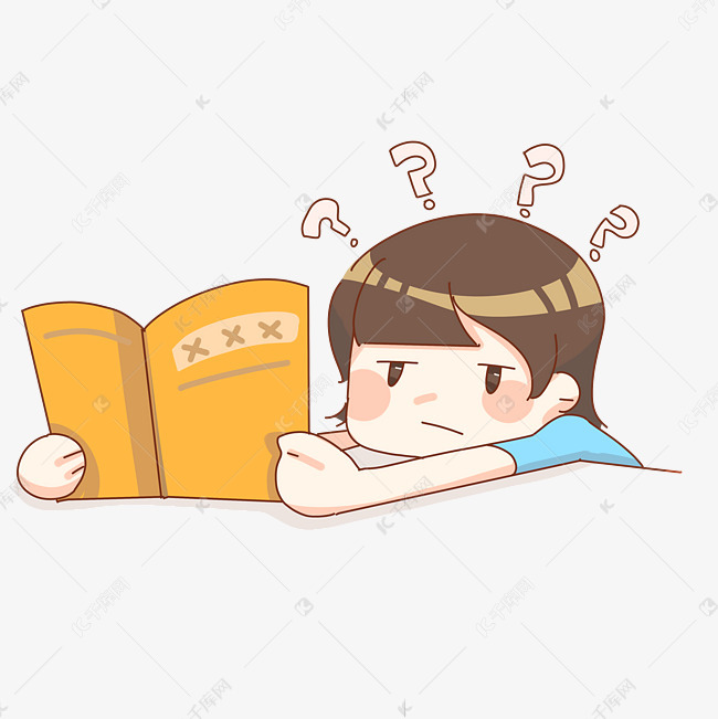 读书疑惑学习女孩