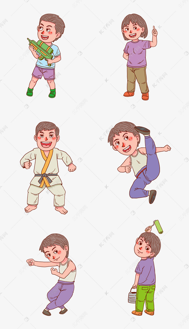 卡通人物各种动作系列