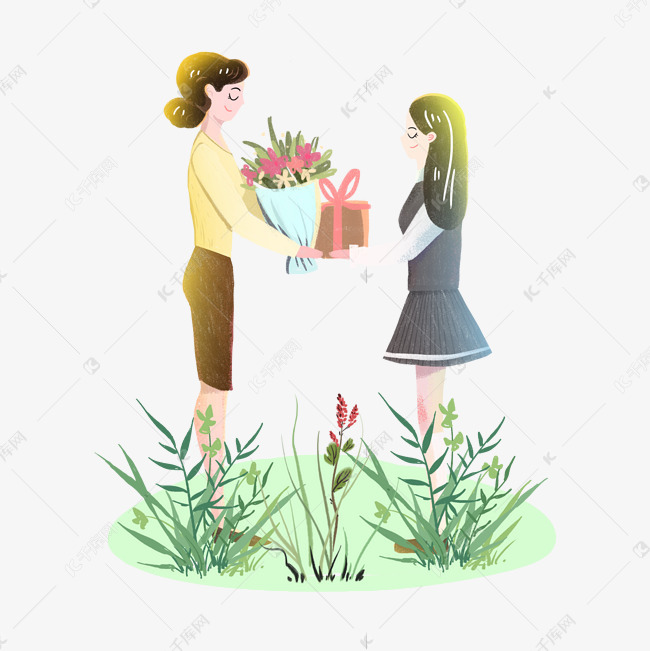教师节学生送花老师素材