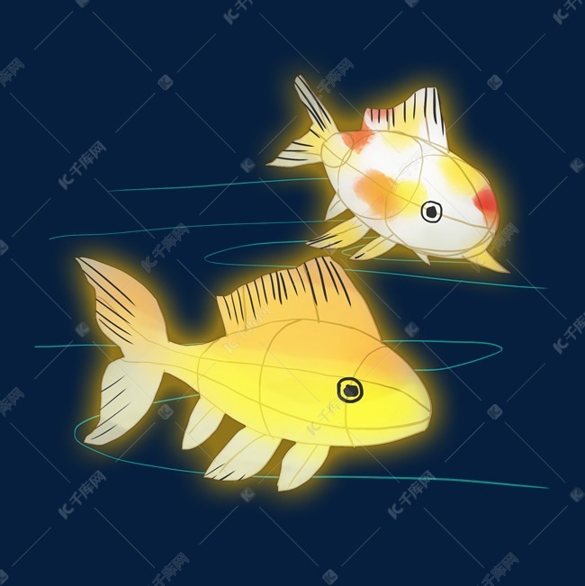 黄色金鱼灯笼