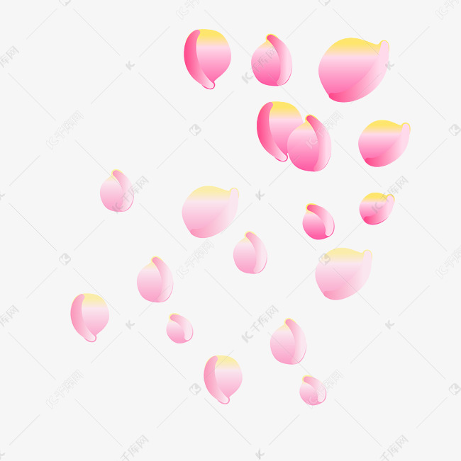 粉色卡通手绘唯美花瓣美景